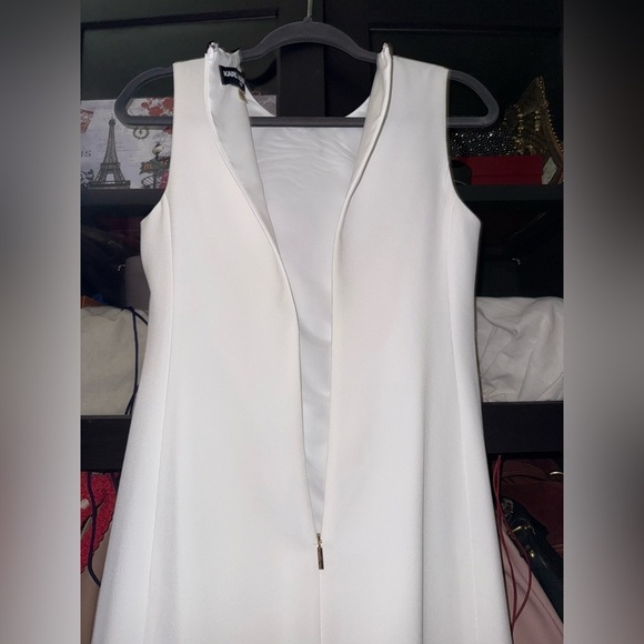 Karl Lagerfeld Paris Contrast-bow Trim Flounce Dress - Picture 9 of 9